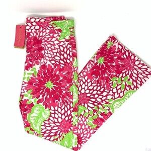 Lilly Pulitzer Cameron Poplin Pant Adjustable Waist Cotton Zinnia Fiesta Floral